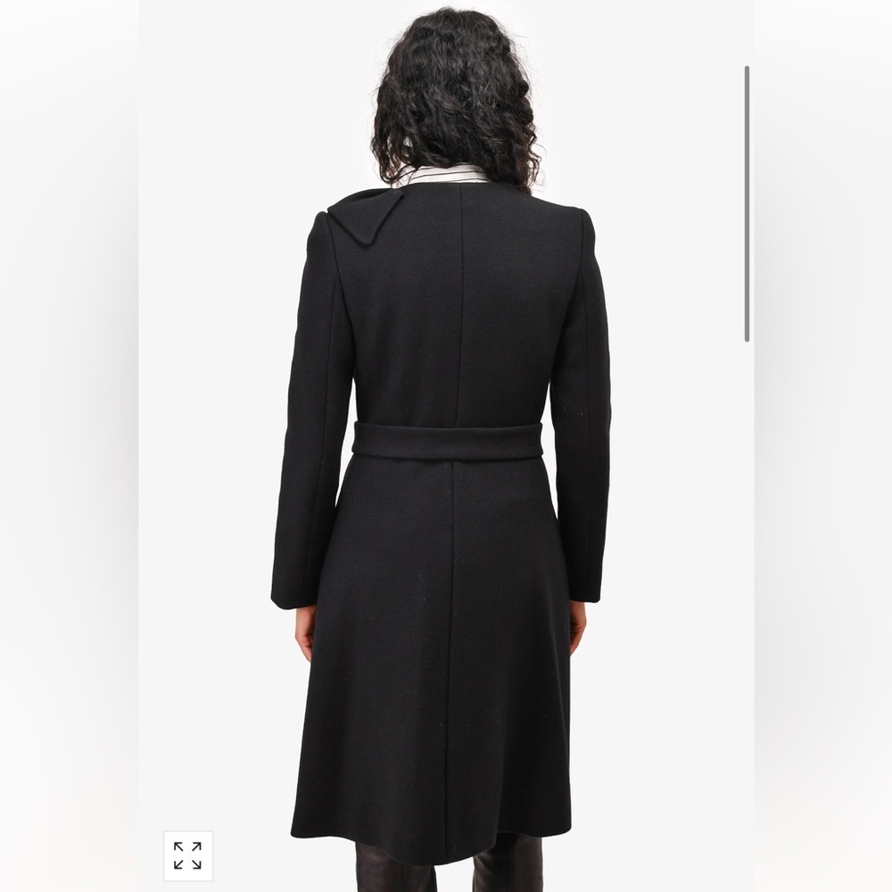 PRADA BLACK VIRGIN WOOL PEACOAT - Picture 9 of 14